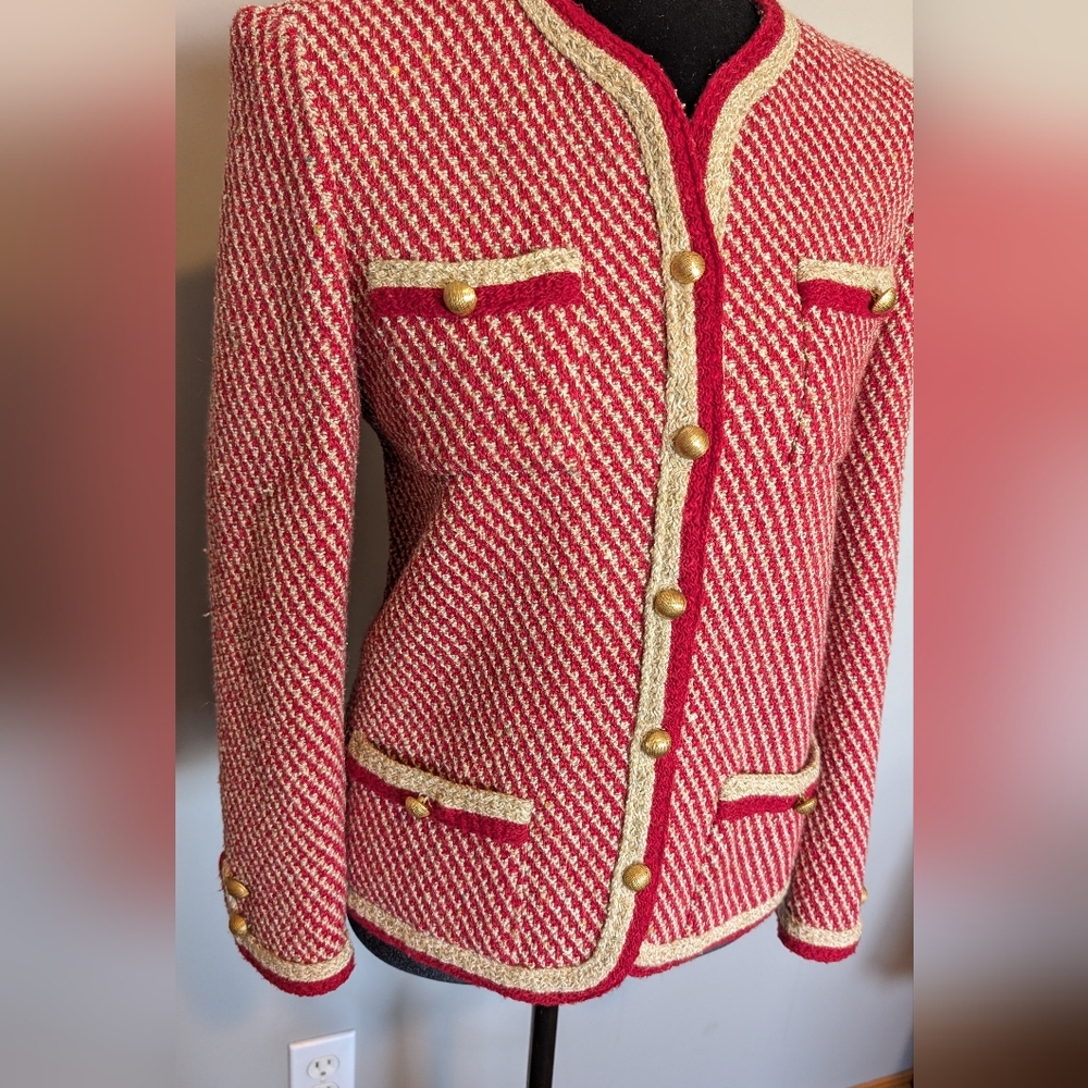 Castleberry Red and Cream Women's Jacket